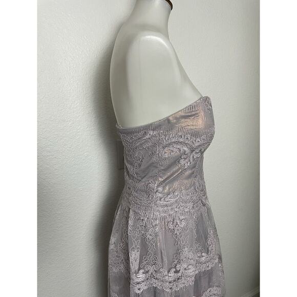 Cachet Dress Midi Strapless Embroidered Cocktail - Picture 11 of 12